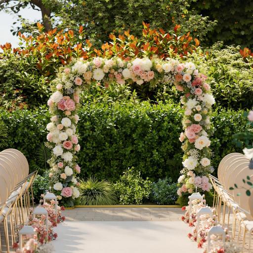 Arco de Jardín para Rosas de Metal Arco de Boda Resistente a la Intemperie para Decoración Patio 200x40x200 cm Dorado [6]