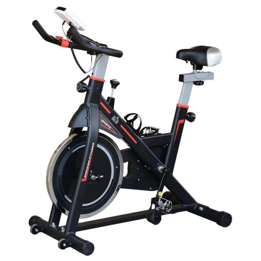 Bicicleta Estática con Volante de 8 kg Pantalla LCD Pulsómetro Sillín y Manillar Ajustables 103x48x115 cm Negro [8]