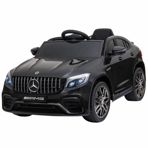 Coche Eléctrico para Niño +3 Años con Licencia de Mercedes 12V con Mando a Distancia Música y Luces Negro [13]