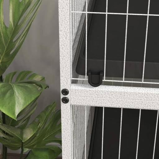 Jaula para Animales Pequeños con Ruedas Rampas Hamaca y Bandeja Extraíble para Chinchillas Hurones 80x52x128 cm Blanco [6]