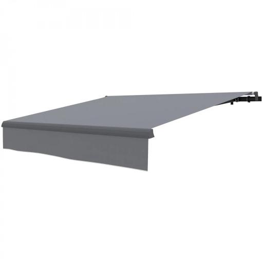 Toldo Manual Retráctil para Jardín con Manivela Protección UV Estructura de Metal y Aluminio 295x200 cm Gris [8]