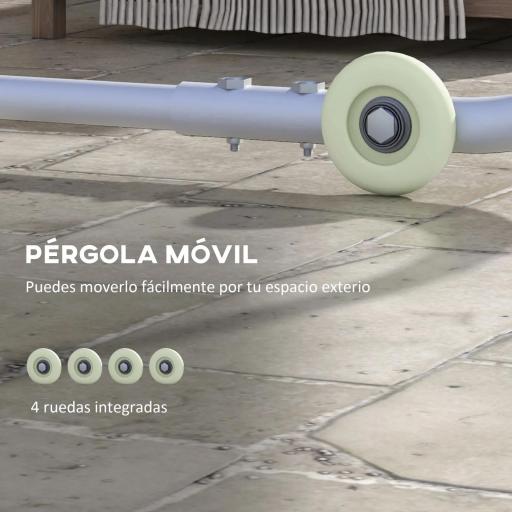 Cenador de Jardín 3x3 m con Ruedas Protección UV 30+ Impermeable Sacos de Arena y Marco de Acero Gris Oscuro [1]