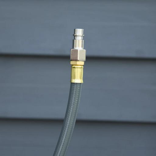 Carrete de Manguera de Aire Comprimido Automático de 10 m Conector de 1/4'' BSP Soporte para Pared Giratorio 180° Gris [3]