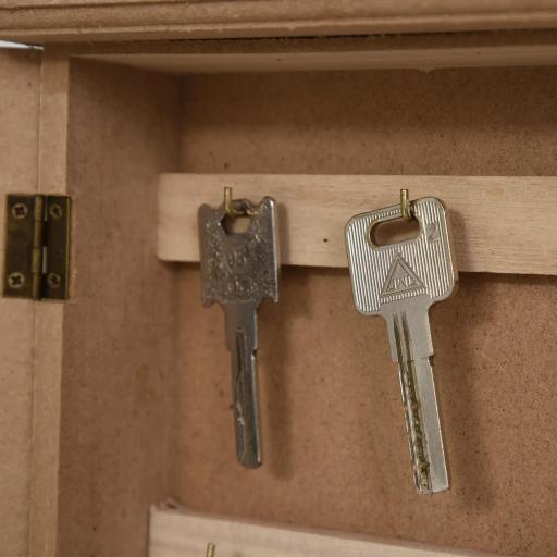 Armario para Llaves con 6 ganchos Estilo vintage Mueble de pared de madera para Llaves 20x6,5x26,5cm Madera [7]