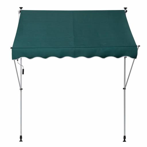 Toldo Manual Retráctil 200x150x170-280 cm para Balcón y Terraza con Altura Ajustable con Manivela Verde [7]