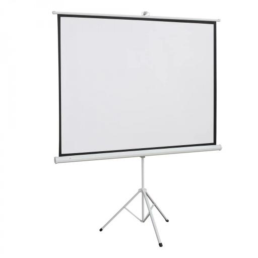 Pantalla de Proyector Manual con Soporte 84 Pulgadas Pantalla de Proyección Portátil Formato 4:3 para Interior y Exterior Cine en Casa Patio 171x131 cm Blanco [8]