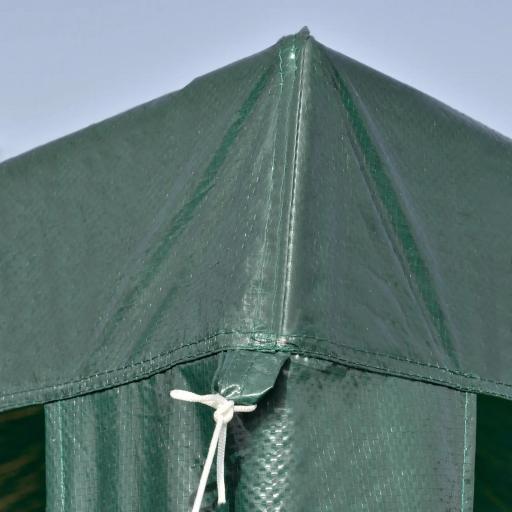 Carpa Desmontable 3x3 m Cenador Pabellón de Jardín con 4 Orificios de Drenaje y Marco de Acero para Terraza Patio Verde [6]