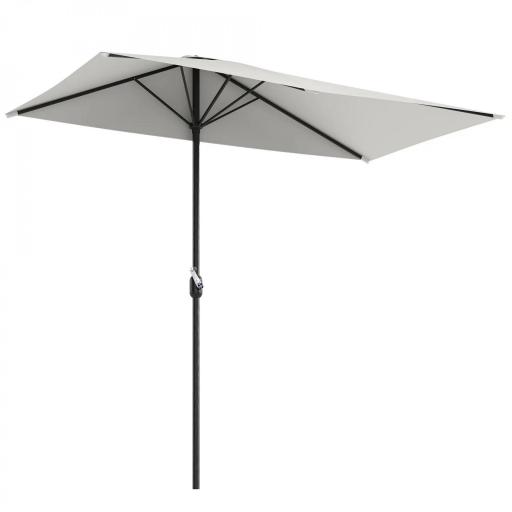 Sombrilla Rectangular 230x130x245 cm Parasol para Pared Media Sombrilla con Manivela Protección UV 30+ Impermeable Sombrilla para Balcón Terraza Jardín Crema [7]