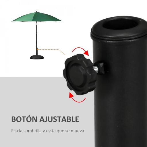 Base para Sombrilla Redonda 25 kg Soporte de Parasol de Cemento para Sombrilla con Postes Ø33 mm Ø38 mm Ø48 mm [2]