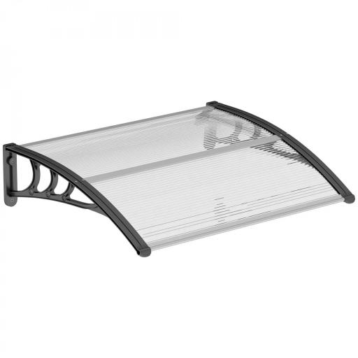 Marquesina Exterior para Puerta y Ventana 75x100 cm contra Sol y Lluvia con Soporte de Aleación de Aluminio Transparente [8]