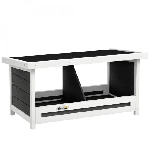 Ponedero para Gallinas de Madera Caja Nido para 2 Gallinas con 2 Departamentos y Techo Asfáltico Gris [8]