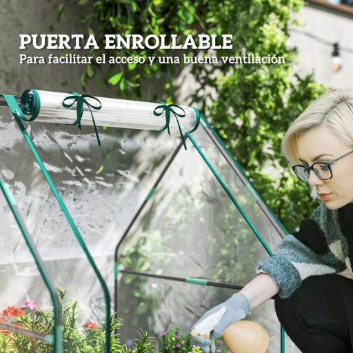 Invernadero de Exterior con Puerta con Cremallera Base Impermeable y Marco de Acero 90x90x105 cm Transparente [4]