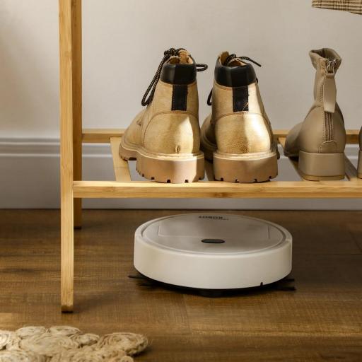 Perchero de Pie de Bambú con Estante para Zapatos 2 Barras y 2 Ganchos para Dormitorio Entrada 74x42x150 cm Natural [3]