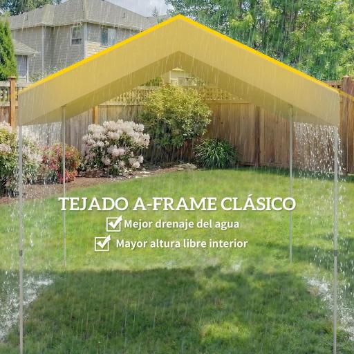 Carpa Plegable 2,4x2,4 m Pop-up UPF50+ Bloqueo Central Altura Ajustable Bolsa de Transporte Sacos Arena Beige [3]