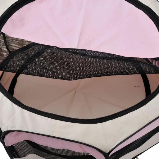 Parque Plegable para Perros y Gatos Corralito Portátil para Animales Pequeños Impermeable de Tela Oxford Ø90x41 cm Rosa [7]