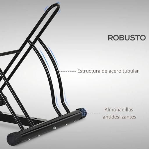 Soporte para Aparcar 2 Bicicletas, Aparcamiento Estacionamiento para Bicis, Inferir 65mm de Ancho, Fácil de Montar, Almohadilla Antideslizante, Interior y Exterior, 60x54x57 cm, Negro [9]