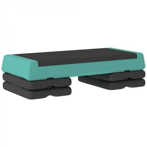 Step de Aeróbic Step para Fitness Antideslizante Altura Regulable 3 Niveles 77x36x20,5cm Verde y Negro [9]
