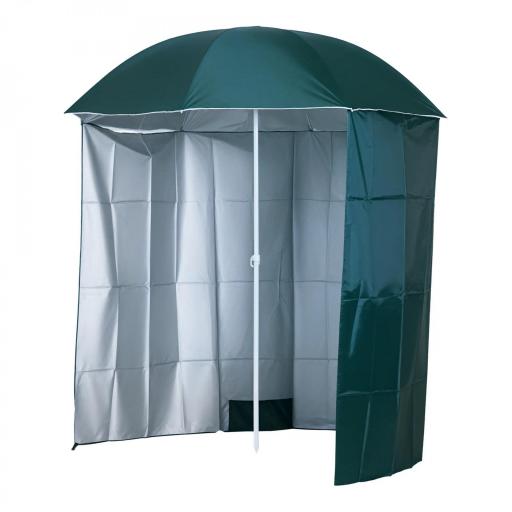 Sombrilla de Playa Diámetro de Ø202 cm con Techo Inclinable Poste Desmontable y Pincho Inferior para Jardín Beige [9]