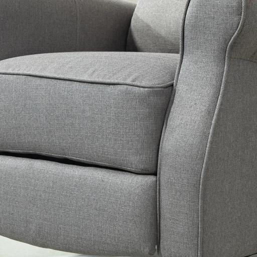 Sillón Relax Reclinable Manual Tapizado en Lino Sintético con Reposapiés Retráctil Carga 150 kg Gris [6]