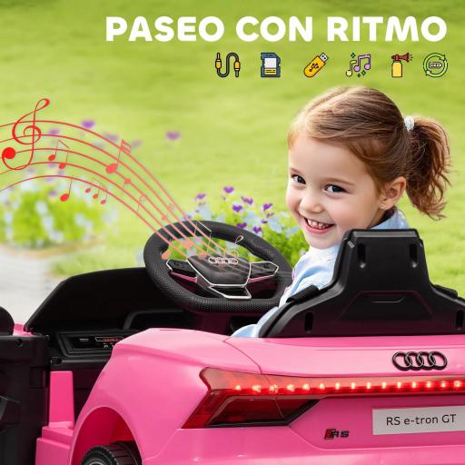 Coche Eléctrico para Niños de +3 Años AUDI RS e-tron GT Coche de Batería con Mando a Distancia 103x58x41 cm Rosa [6]