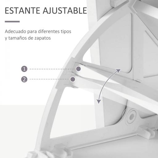 Recibidor de Entrada con Espejo Perchero y Zapatero Mueble de Recibidor de 2 Piezas con 6 Ganchos Estantes y Cajón Abatible para Pasillo Blanco [4]