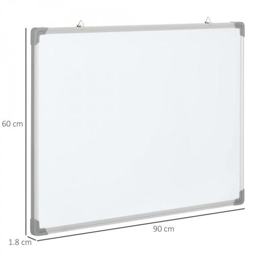 Pizarra Blanca Magnética Pizarra de Borrado en Seco con Borrador 4 Rotuladores y 10 Imanes 90x60 cm Blanco [9]