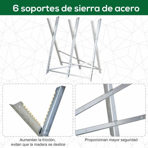 Caballete para Sierra Plegable Caballete Motosierra con Estructura Triangular de Metal Carga 100 kg 83x83x79 cm Plata [5]