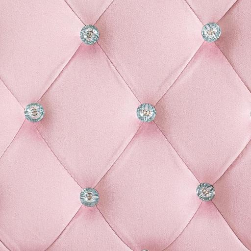 Silla de Escritorio de Terciopelo con Altura Ajustable Reposabrazos y Decoraciones de Diamantes 59,5x60,5x93-103 cm Rosa [7]