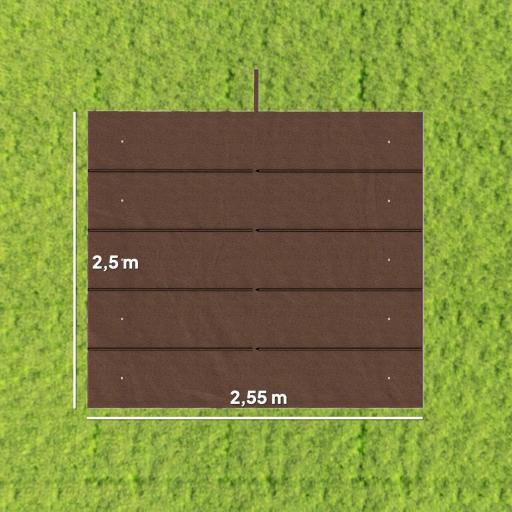 Cubierta para Techo Retráctil de 2,5x2,55m para Pérgola 3x3 Tela de Repuesto con 10 Orificios de Drenaje Café [6]