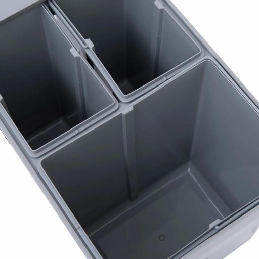 Cubo Basura Extraible Bajo Fregadero con 3 Contenedores de Reciclaje Clasificación de Residuos 48x34,2x41,8 cm Gris [7]