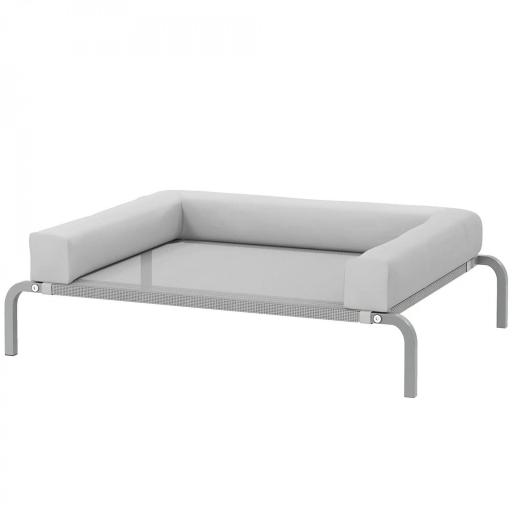 Cama Elevada para Perros Refrescante con Refuerzos Extraíbles Malla Transpirable y Marco de Acero 90x65x30 cm Gris [8]