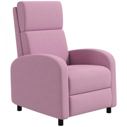Sillón Relax Reclinable hasta 160° Sofá Reclinable Moderno con Reposapiés Soporta hasta 120 kg 64x86x102 cm Rosa [9]