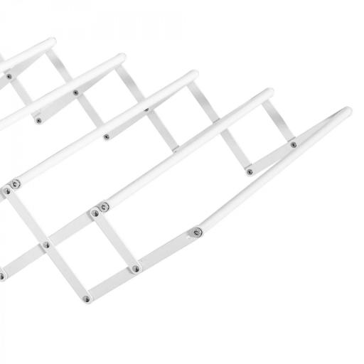 Tendedero de Pared Extensible de 63,5 cm Tendedero de Ropa de Metal con 5 Barras para Interior y Exterior Baño Balcón Carga 10 kg 63,5x60x20 cm Blanco [7]