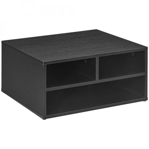 Mueble Impresora con 3 Compartimentos Estilo Moderno para Dormitorio Oficina Salón 47x40x22,5 cm Negro [7]