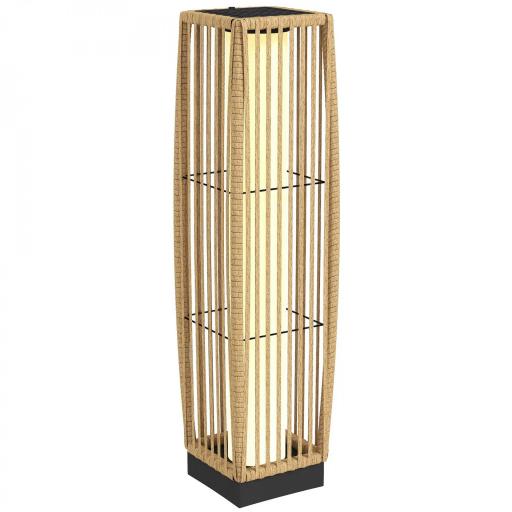 Linterna de Jardín de Ratán Farola Solar Exterior con Luces LED Encendido y Apagado Automático Impermeable IP44 Arena [9]