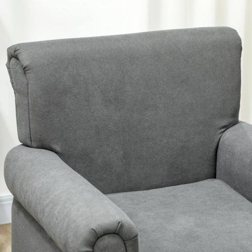 Butaca de Salón Tapizada en Tela Sillón Relax con Reposabrazos Asiento Extraíble para Dormitorio 79x72,5x88 cm Gris [7]