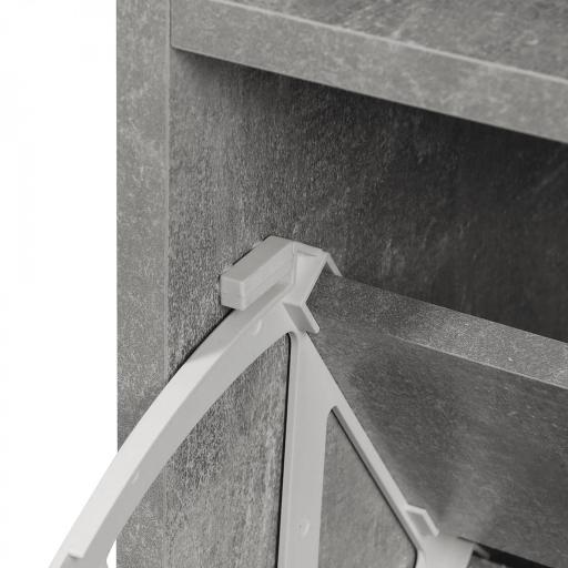 Recibidor de Entrada con Espejo Perchero y Zapatero Mueble de Recibidor de 2 Piezas con 6 Ganchos Estantes y Cajón Abatible para Pasillo Gris [7]