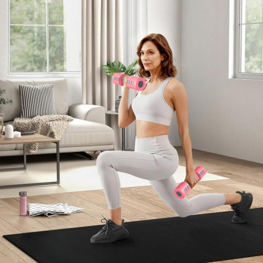 Juego de Mancuernas Ajustables 4 en 1 de 1/1,5/2/2,5 kg con Mangos Antideslizantes y Diseño Cuadrado para Casa Gimnasio [0]