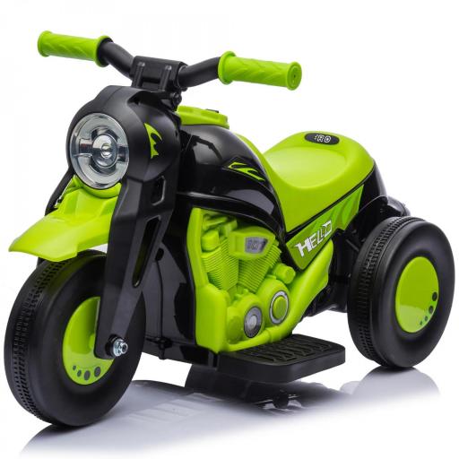 Moto Eléctrica para Niños de +2 Años con Función de Soplar Burbujas Faros Música Velocidad 3 km/h Carga 30 kg Verde [8]