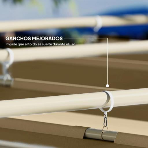 Pérgola con Techo Retráctil Pérgola de 3x3 m con Cierre Magnético Protección UV30+ Pabellón para Jardín Patio Caqui [2]