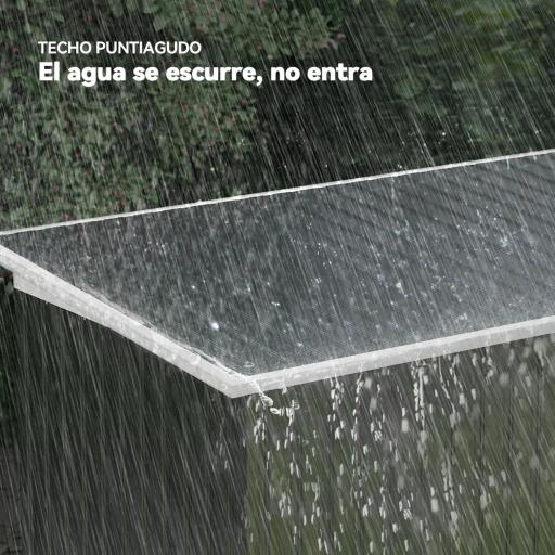 Caseta de Exterior 280x130x172 cm Cobertizo de Jardín con Puertas Correderas Base y Ventilaciones Gris Oscuro [7]