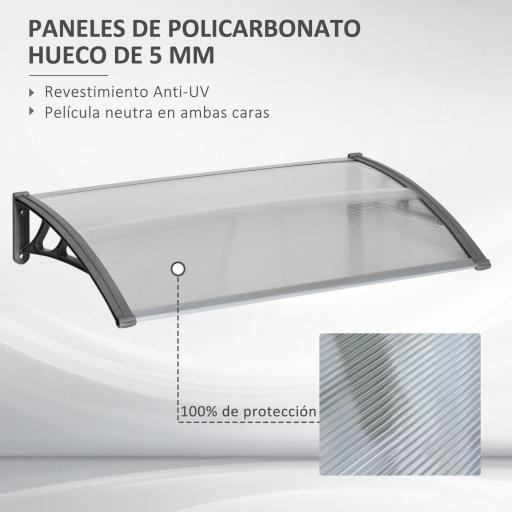 Marquesinas Exterior para Puertas y Ventanas 110x60 cm [1]