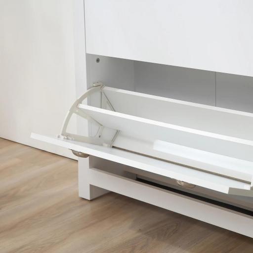 Zapatero de 2 Cajones para 12 Pares de Zapatos Mueble con Puertas Abatibles y Estante Ajustable 79x23x90,5 cm Blanco [7]