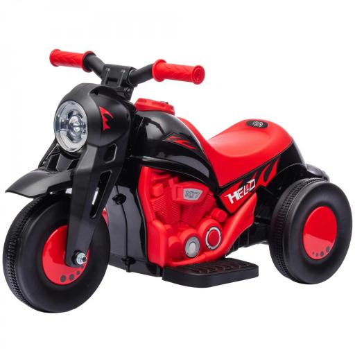 Moto Eléctrica para Niños de +2 Años con Función de Soplar Burbujas Faros Música Velocidad 3 km/h Carga 30 kg Rojo [9]