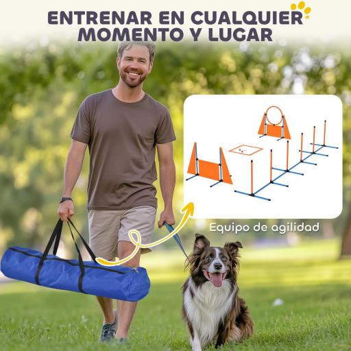 Kit de Agilidad para Perros Agility de 6 Piezas para Mascotas con Saltos Slalom Caja de Pausa Silbato y Pelotas [4]