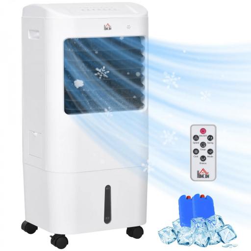 Enfriador de Aire con 3 Velocidades Temporizador 7,5h Tanque de Agua 15L Apto para 15-20 ㎡ 37x32x78 cm Blanco [9]