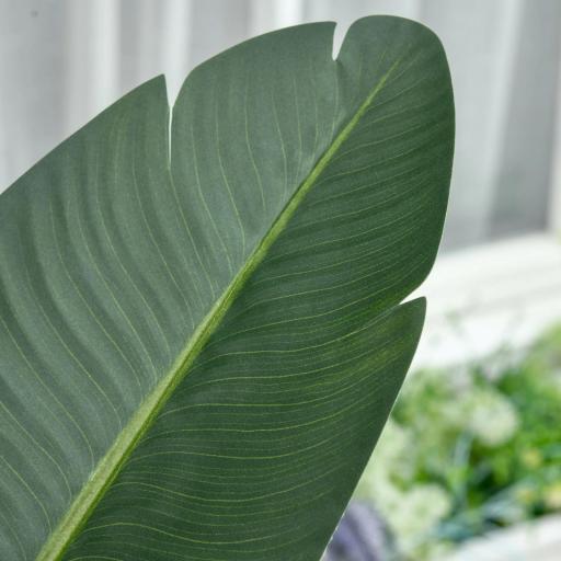 Planta Artificial Bananera de 160 cm con Maceta y 10 Hojas Realistas Planta Tropical Sintética para Decoración en Interior y Exterior Oficina Hogar Verde [4]