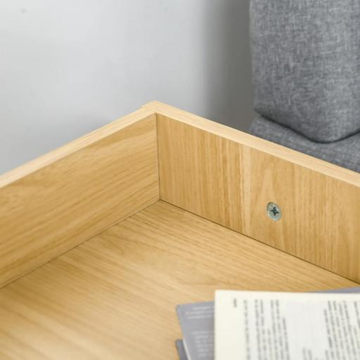Casa para Gatos de Madera Mueble Arenero para Gatos 2 en 1 con Estante de Almacenaje Doble Puerta y Orificio de Entrada Lateral 75x53x67 cm Blanco y Roble [7]
