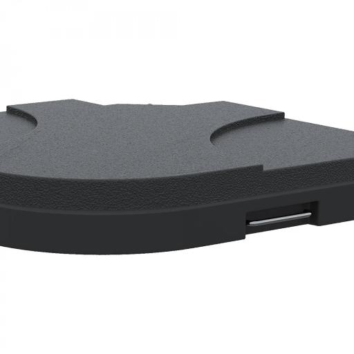 Conjunto de 4 Pesos Rellenables con Agua o Arena de HDPE para Sombrillas con Base Cruzada 50x50x7,5 cm c/u Negro [6]