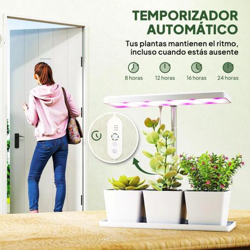 Luz de Crecimiento de Espectro Completo 30 LED Ajustable en Altura con Temporizador Automático 5 de Brillo y 3 Cajas [5]